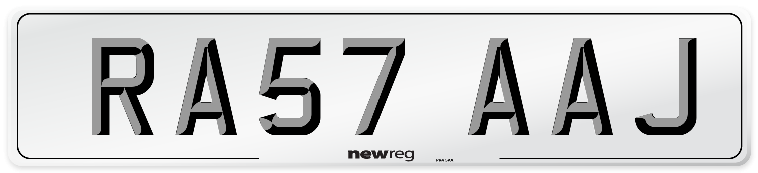 RA57 AAJ Number Plate from New Reg